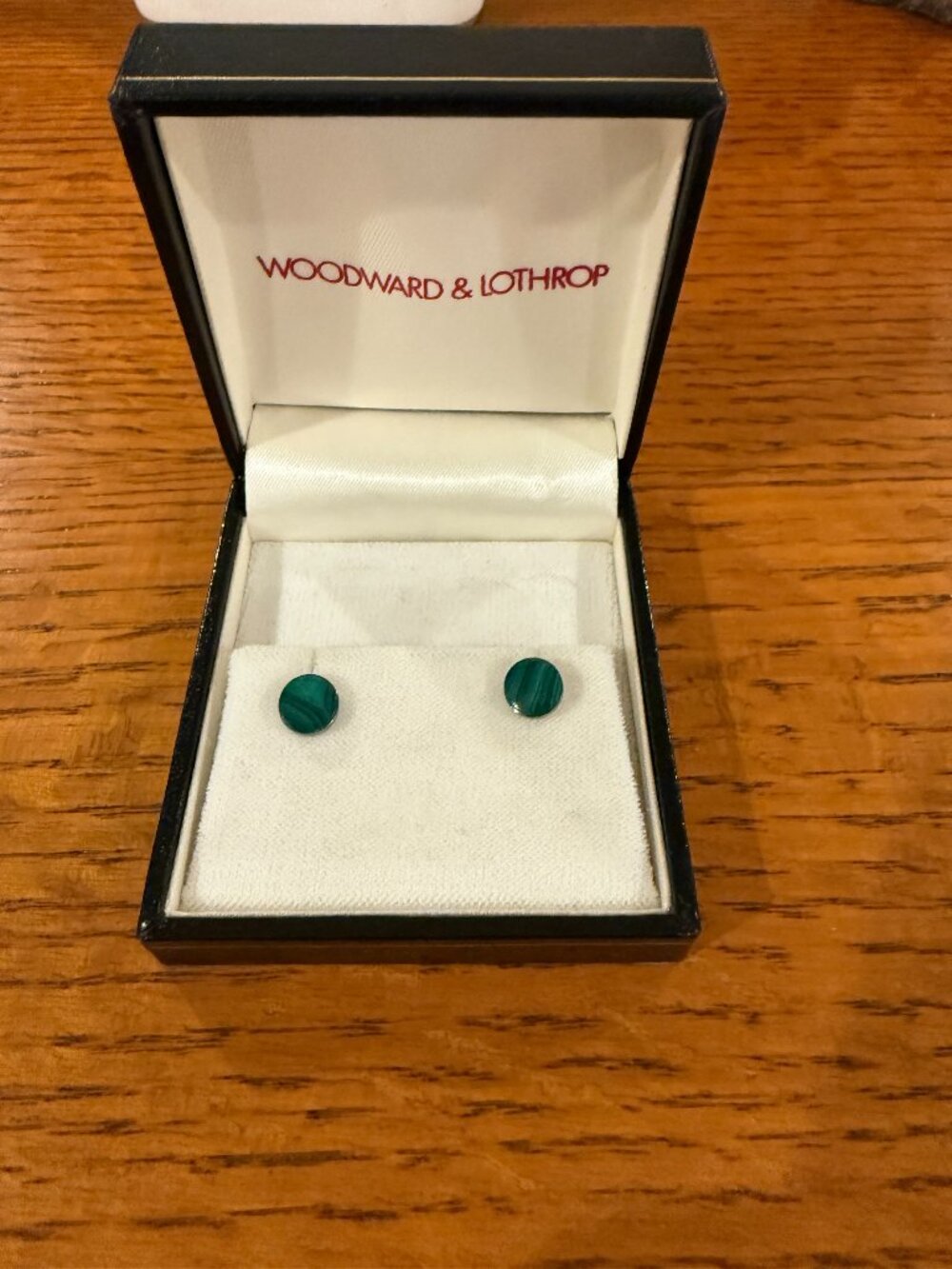 Vintage Malachite Stud Earrings Woodward & Lothrop